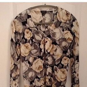 Talbots Pure Merino Wool Button Up Cardigan S Floral GrannyChic Cottagecore
